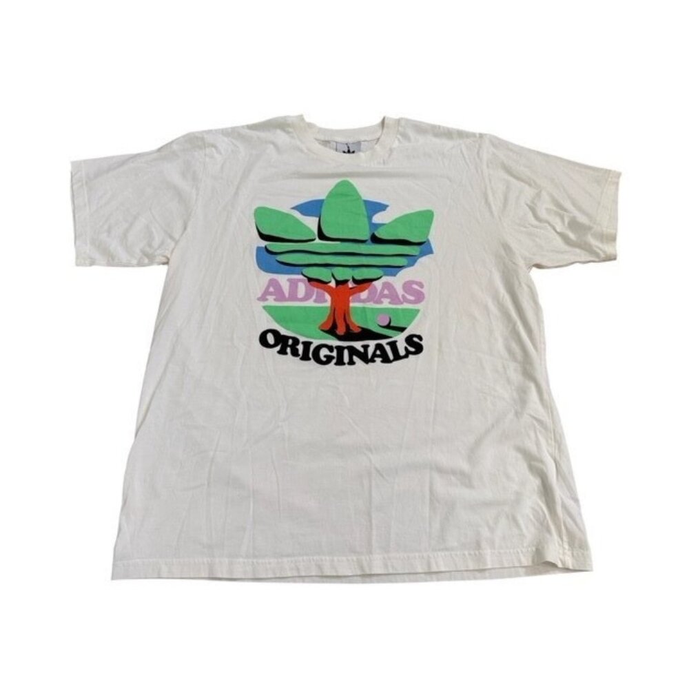 Adidas Originals Trefoil Tree Cream 100% Organic Cotton Tshirt Mens Medium New